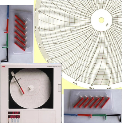 China Chart paper 500P1225-73 for ABB fulscope ERC Series 12”circular 24 hour recording paper supplier