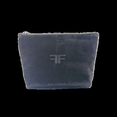 China CR-048 Custom Logo Print Personalized Beautiful Ladies Hand Bags Beauty Big Black Cosmetic Bulk Case Leather Makeup Bag supplier