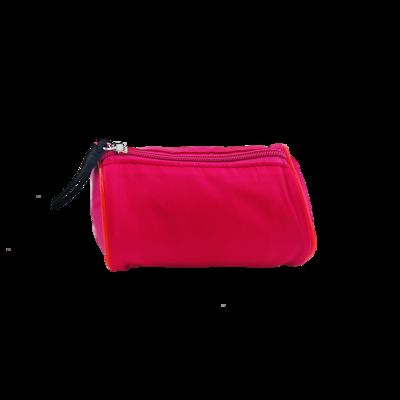 China CR-104 Travel Leather Case Custom Small Cosmetic Bag with Zipper Closure Fashion Style Pink Makeup Bag supplier