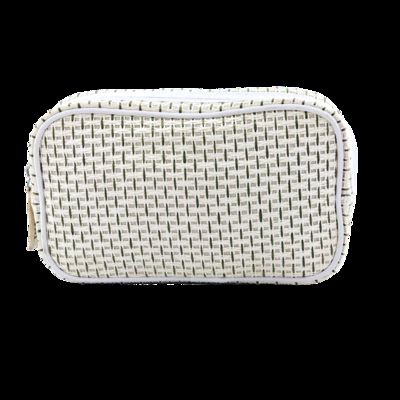 China CR-015 Travel Leather Case Custom Small Cosmetic Bag with Zipper Closure Fashion Style Pink Makeup Bag supplier