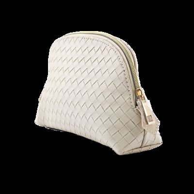 China CR-009 Travel Leather Case Custom Small Cosmetic Bag with Zipper Closure Fashion Style Pink Makeup Bag supplier