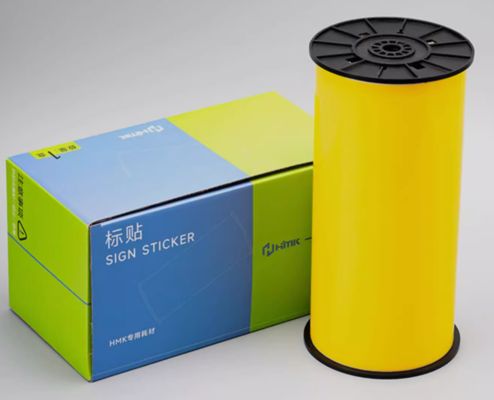 China Yellow Print label tape HMK 200mm*45m Sign Sticker Wide Format Logo supplier