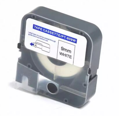 China 9mm white label tape cassette PT-809W compatible for Puty Electronic Lettering Machine supplier