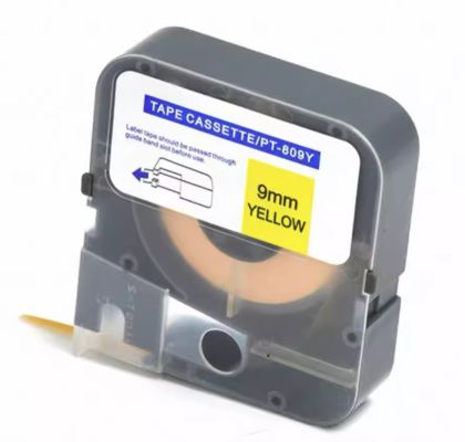 China 9mm yellow label tape cassette PT-809Y compatible for Puty Electronic Lettering Machine supplier