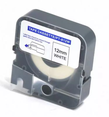 China 12mm white label tape cassette PT-812W compatible for Puty Electronic Lettering Machine supplier