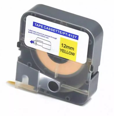 China 12mm yellow label tape cassette PT-812Y compatible for Puty Electronic Lettering Machine supplier
