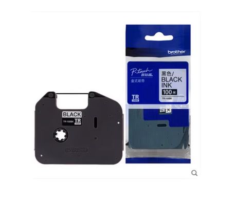 China TR-100BK Black Barcode Ribbon tape cassette For Brother PT-E800T / PT-E800TK / E850TKW Electronic Lettering Machine 100m Original supplier