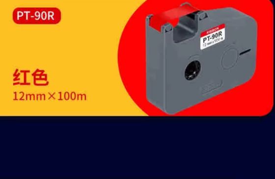 China PT-90R 21mm X 100M Red label tape cassette For Puty P900 Electronic Lettering Machine tube printer supplier