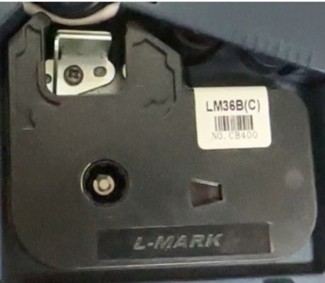 China LM-36B Black label tape cassette for L-MARK Electronic Lettering Machine tube printer supplier