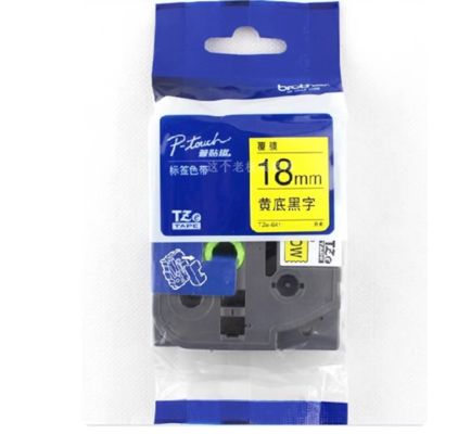 China 18mm P-Touch Black on yellow label tape cassette TZe-641 for Brother Electronic Lettering Machine tube printer supplier