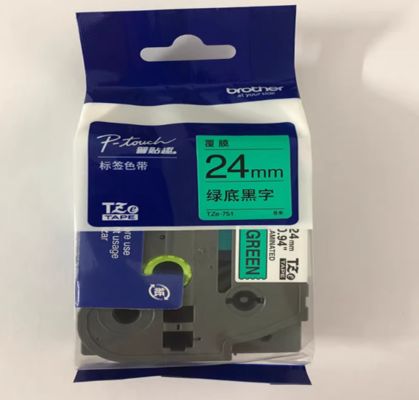 China 24mm P-Touch Black on yellow label tape cassette TZ-751 for Brother Electronic Lettering Machine tube printer supplier