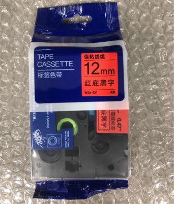 China 12mm P-Touch Black on red label tape cassette WZE-431 for Brother Electronic Lettering Machine tube printer supplier