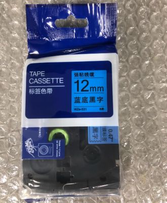 China 12mm P-Touch Black on blue label tape cassette WZE-531 for Brother Electronic Lettering Machine tube printer supplier