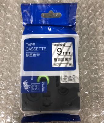 China 9mm P-Touch Black on clear label tape cassette WZE-121 for Brother Electronic Lettering Machine tube printer supplier