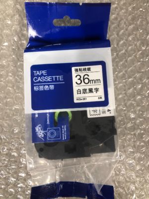 China 36mm P-Touch Black on white label tape cassette WZE-261 for Brother Electronic Lettering Machine tube printer supplier