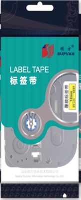 China L-A631 12mmX8M yellow Label tape cassette for Supvan Electronic Lettering Machine tube printer supplier