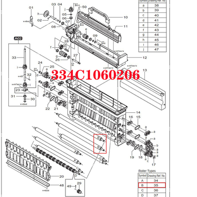 334C1060206 Fuji 550/570 minilab part  Roller China made new 334C1060206 supplier