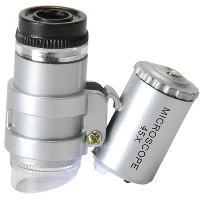 MG10081-4 Mini Portable LED 45x 60x Magnification Pocket Jeweler Loupes Glass Silver Lens Magnifying Optical Instrument supplier