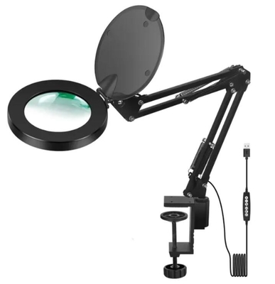 2 in 1 Long Arm Desk Magnifier LED Lamp with Adapter supplier