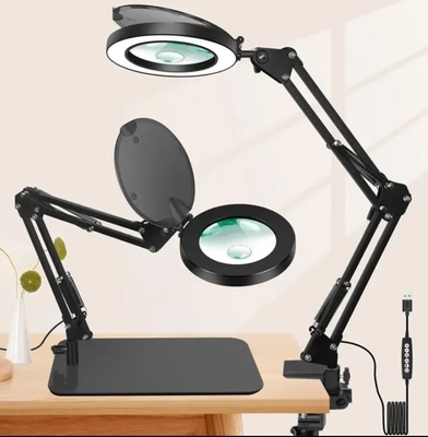 2 in 1 Long Arm Desk Magnifier LED Lamp with Adapter supplier
