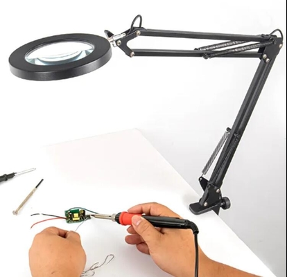 Eye Care Reading Learning Lamp LED Long Arm Glass Table Clip Light Magnifier supplier