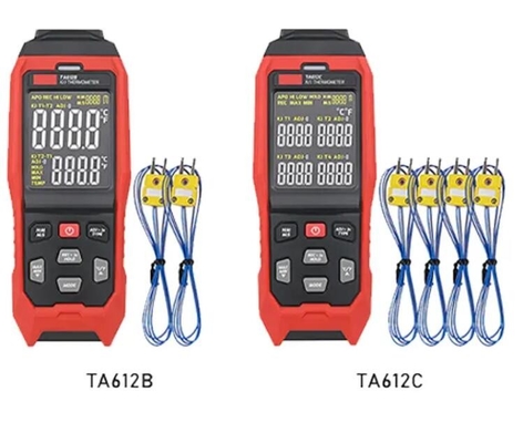 TA612B/C 2/4 Channels K/ J Type Thermocouple Thermometer -200~1372 C -328~2501 F LCD Temperature Meter 5000 Groups Data supplier