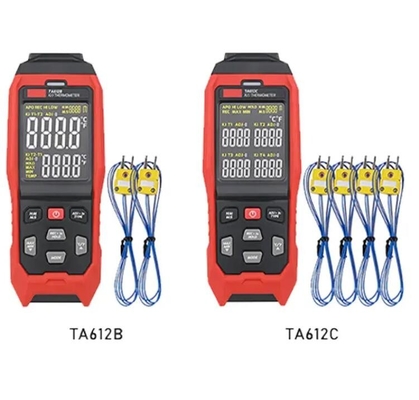 TA612B/C 2/4 Channels K/ J Type Thermocouple Thermometer -200~1372 C/ -328~2501 F LCD Temperature Meter 5000 Groups Data Storage supplier