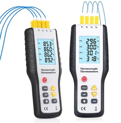 HTI HT-9815 4-Channel Portable White K-Type Digital Thermocouple Sensor Thermometer supplier
