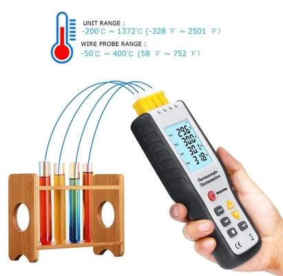 HTI HT-9815 4-Channel Portable White K-Type Digital Thermocouple Sensor Thermometer supplier