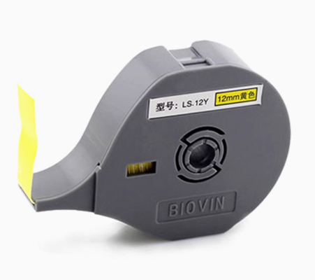 LS-12Y 12MM label tape sticker for Biovin S600 S650 S680 S690 S700 Electronic Lettering Machine, Cable ID Printer,Wire Marker supplier