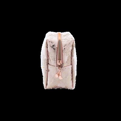 CR-013CR-018 Travel Leather Case Custom Small Cosmetic Bag with Zipper Closure Fashion Style Pink Makeup Bag supplier