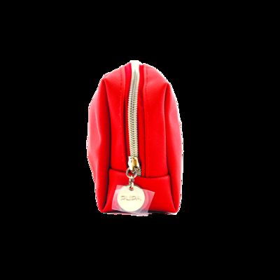 CR-11 Travel Leather Case Custom Small Cosmetic Bag with Zipper Closure Fashion Style Pink Makeup Bag supplier