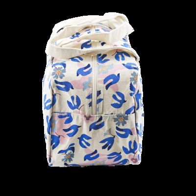 CR-151 Rope Handle Canvas Tote Shoulder Beach Bag Tropical Palm Printed Zipper Closure Big Tote Bags supplier