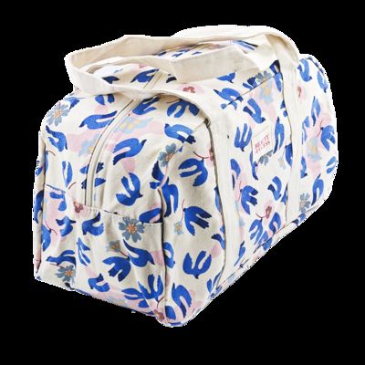 CR-151 Rope Handle Canvas Tote Shoulder Beach Bag Tropical Palm Printed Zipper Closure Big Tote Bags supplier