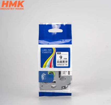 HMTZE-221 9mmX8m White label tape cassette For Brother label printer Black on White supplier