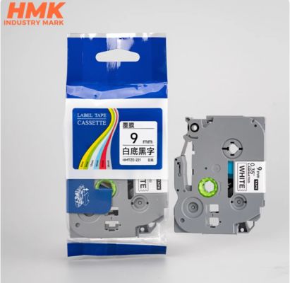 HMTZE-221 9mmX8m White label tape cassette For Brother label printer Black on White supplier