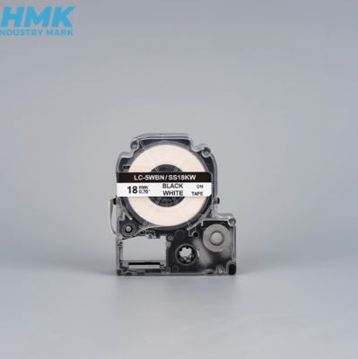 HMSS18K 18mmX8m White label tape cassette For Brother label printer Black on White supplier