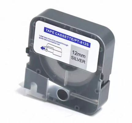 12mm Silver label tape cassette PT-812s compatible for Puty Electronic Lettering Machine supplier