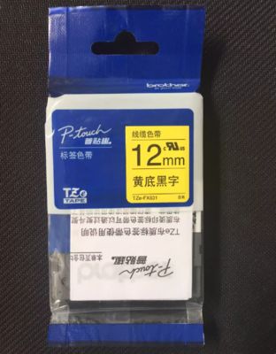 12mm P-Touch Black on yellow label tape cassette TZ-FX631 for Brother Electronic Lettering Machine tube printer supplier