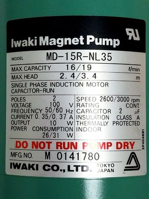 FUJI FRONTIER 370/375 Minilab 133H0287D PUMP ASSEMBLY (PU710-PU711) IWAKI MD-15R NEW supplier
