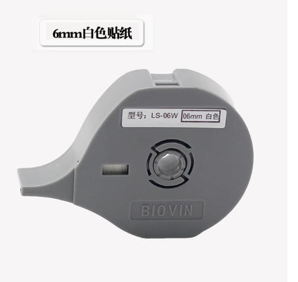 LS-06W 6MM label tape sticker for Biovin S600 S650 S680 S690 S700 Electronic Lettering Machine, Cable ID Printer,Wire Marker