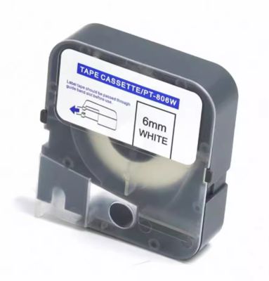 6mm white label tape cassette PT-806W compatible for Puty Electronic Lettering Machine