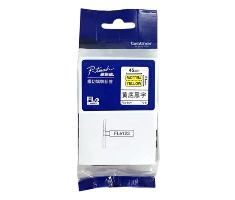 FLe-6511 black on yellow 21mm*45mm 72pcs for Brother PT-P900 / E800 Electronic Lettering Machine original
