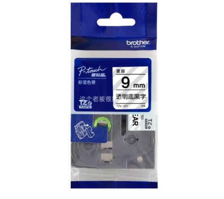 9mm P-Touch Black on Clear label tape cassette TZE-621 for Brother Electronic Lettering Machine tube printer